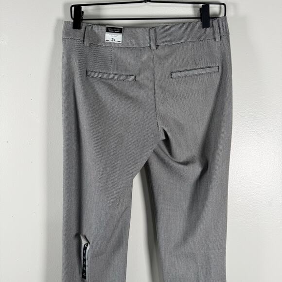 NWT Express Women's Black & White Stretch Mid Rise Bootcut Dress Pant Size 2 - Picture 7 of 11